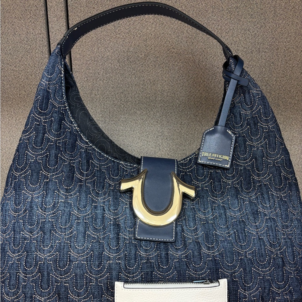 True Religion Denim Quilted Hobo Bag